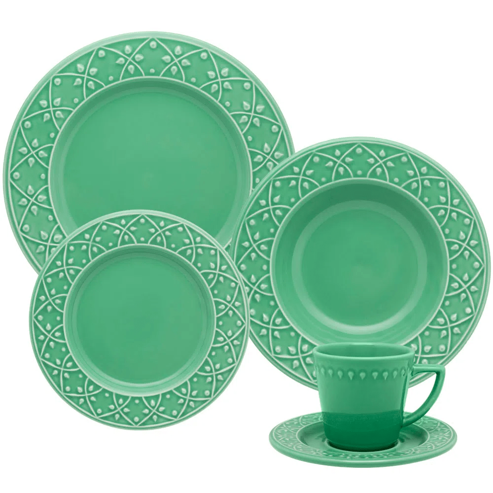 Aparelho de Jantar/Chá 30 peças Mendi Sálvia Oxford - LCL Home