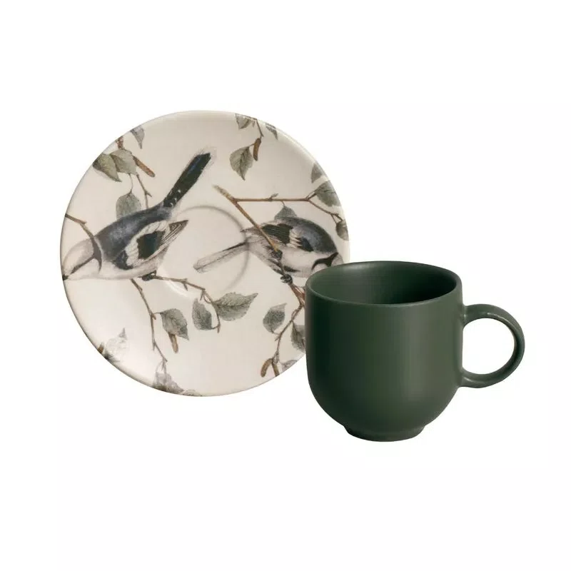 Jogo de 06 Xícaras De Café Com Pires Lipsia Porto Brasil 97 ml