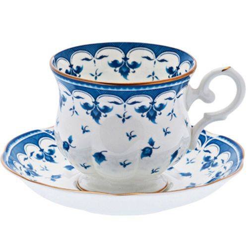 Jogo Bule Xícaras Café Chá Porcelana Florida Kit 08 Peças