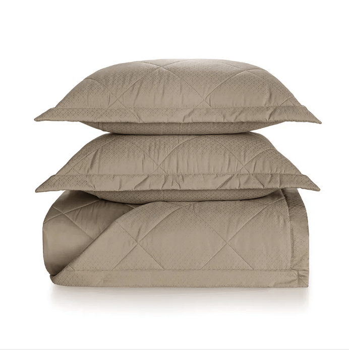 Jogo de Colcha Super King San Marco 400 Fios Trussardi Nocciola 2,70m X