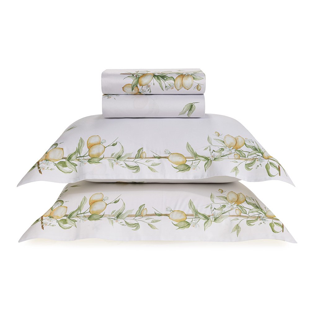 Jogo De Lençol Queen Limoncino 300 Fios Trussardi 2,40 x 2,80 m