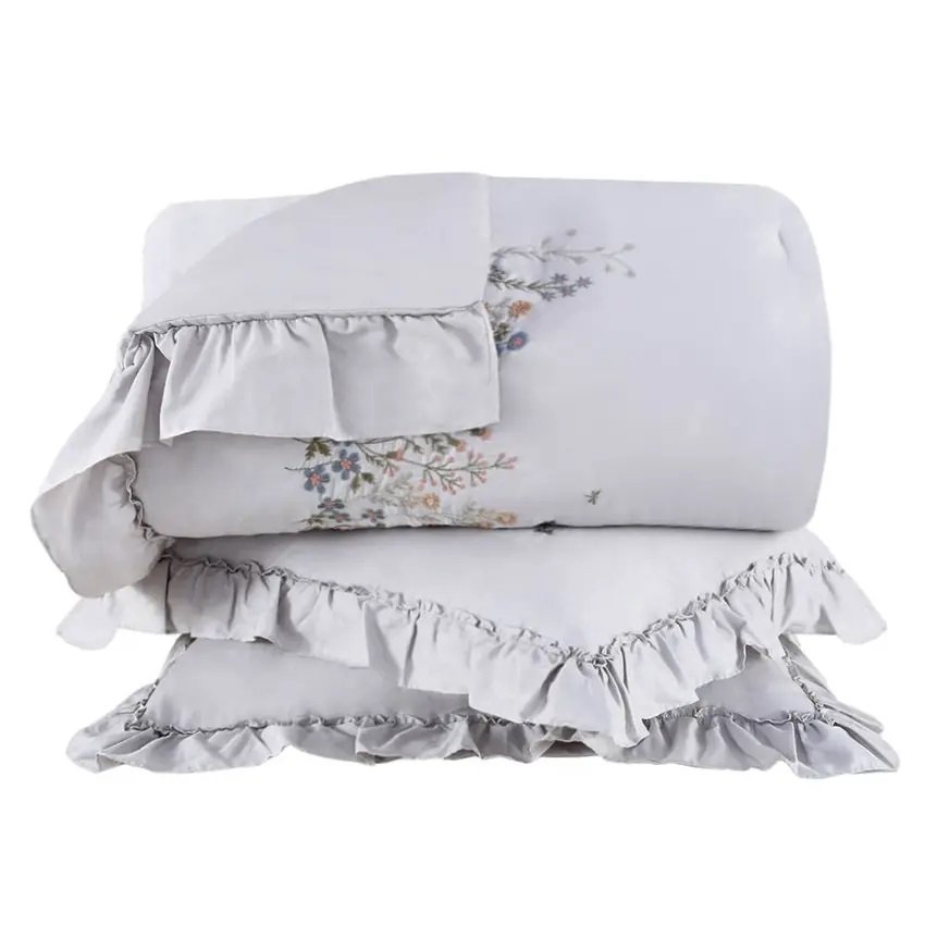 Kit Colcha Queen Elisa Buddemeyer Luxus Cinza Heritage 2,84 x 2,62