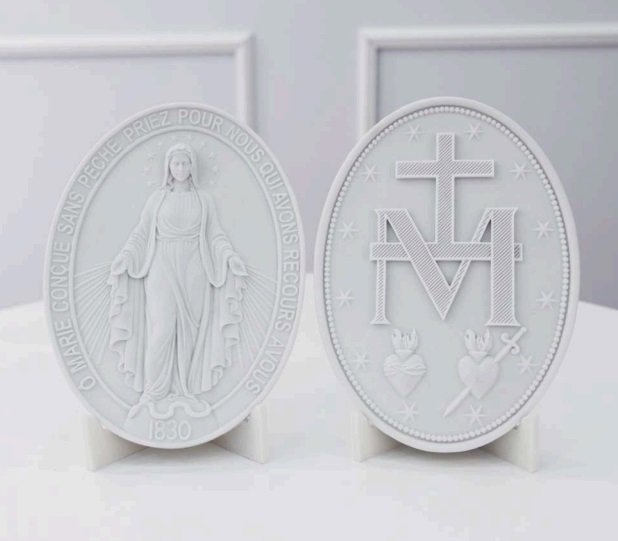 Medalha Dupla N.Senhora Das Graças sem Suporte Vigore Art Decor 15cm