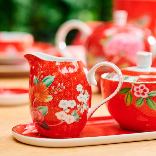 Açucareiro Blushing Birds Pip Studio Vermelho
