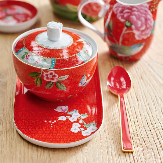 Açucareiro Blushing Birds Pip Studio Vermelho