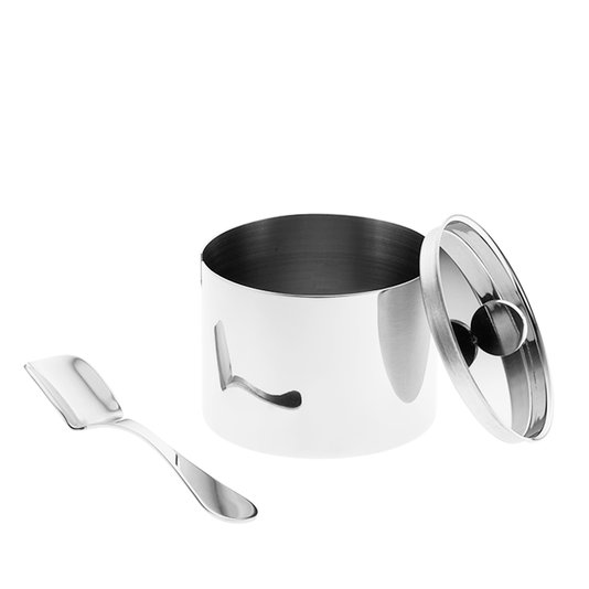 Açucareiro com Colher Gioia Riva Inox 9,5 cm
