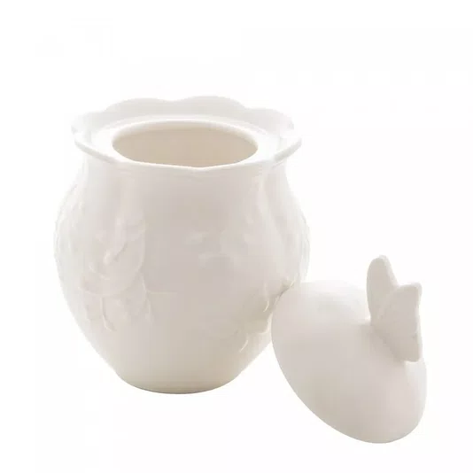 Açucareiro De Porcelana Butterfly Flowers Lyor