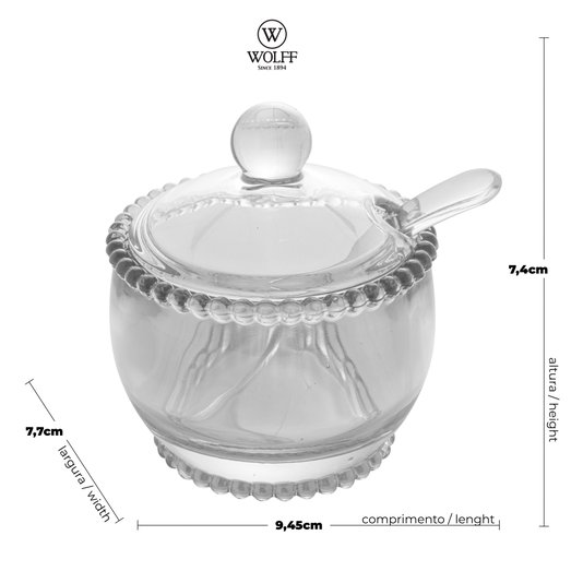 Açucareiro de Vidro Pearl Rojemac 10cm