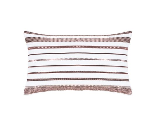 Almofada Carole 300 Fios Buddemeyer Luxus Branco e Vinho 30cm x 50 cm