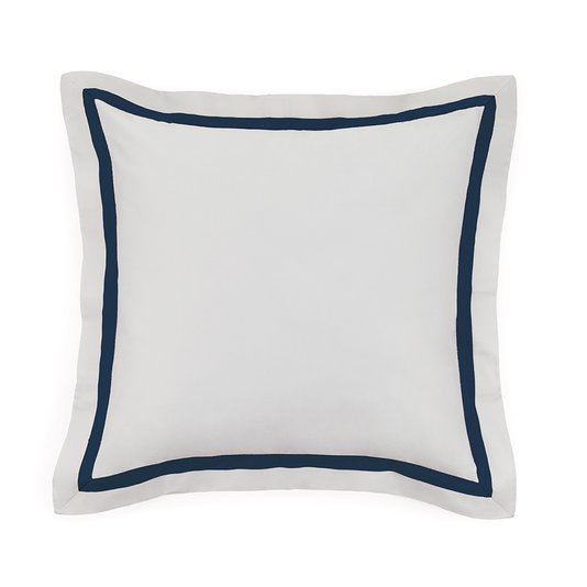 Almofada Cetim 300 Fios Vercelli Branco e Marinho Trussardi 60 x 60 cm