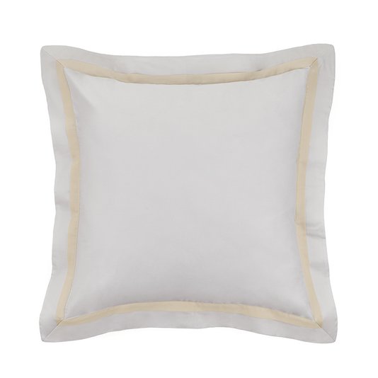 Almofada Cetim 300 Fios Vercelli Trussardi Branco e Pérola 60 x 60 cm