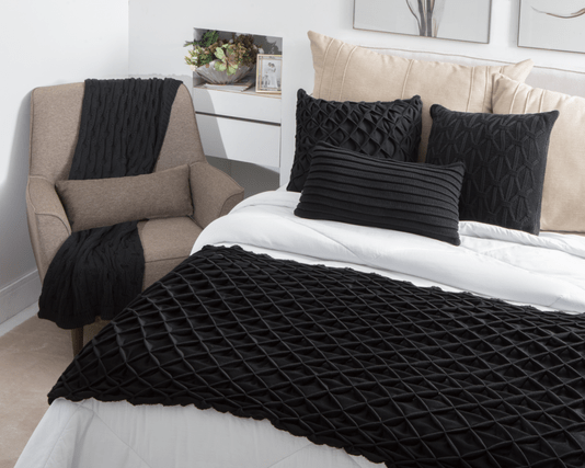 Almofada de Tricô Decortextil Preto 35 x 52 cm