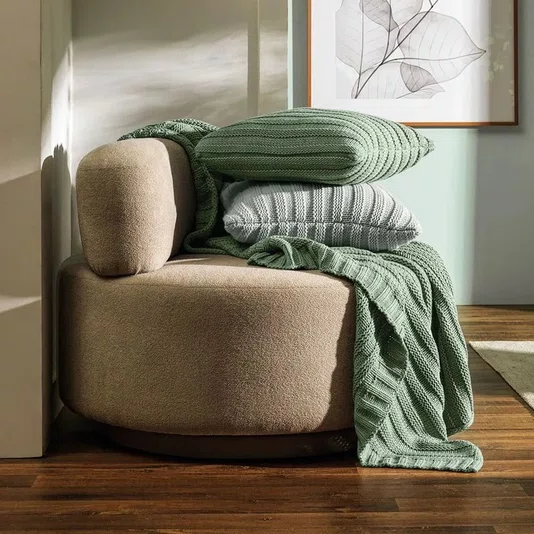 Almofada Elana Tricot Karsten 45x45 Névoa