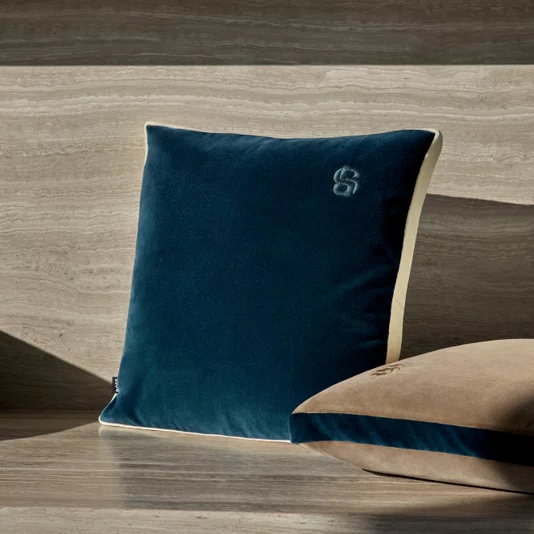Almofada em Veludo B Velvet Boss Home Azul 43 x 43 cm
