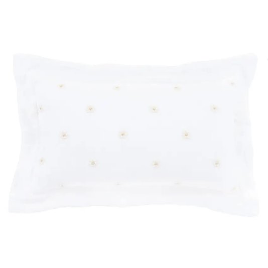 Almofada Floretta Buddemeyer Luxus Branco 30 x 50 cm