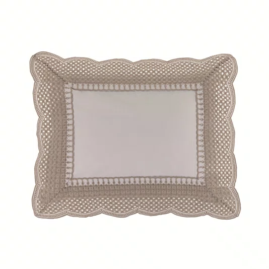 Almofada Martorana 300 Fios Trussardi Branco e Legno 30cm x 40cm