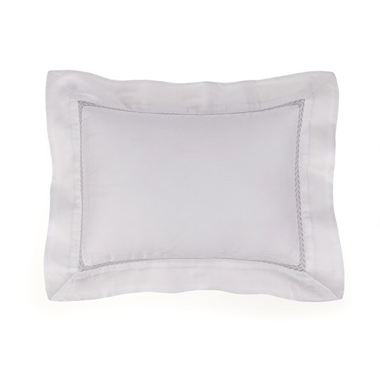 Almofada Montale 600 Fios Trussardi Branco e Platino 30 x 40 cm