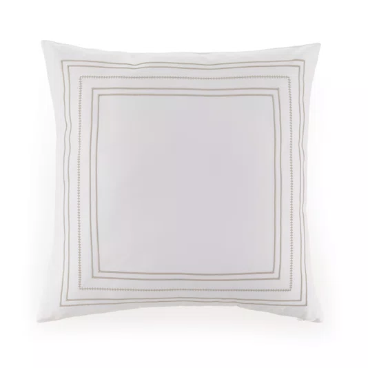 Almofada Rienzo 300 Fios Egípcio Trussardi Branco/Nocciola 45 x 45 cm