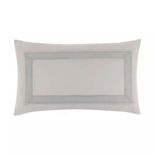 Almofada Rivus Algodão e Linho Trussardi Branco e Azul 30cm x 50cm