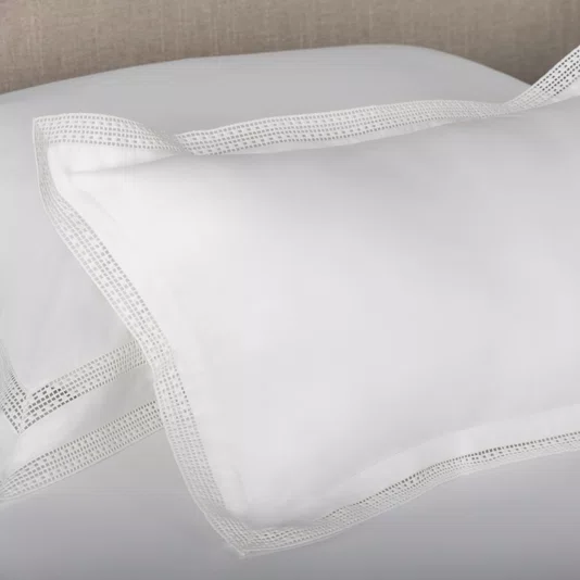 Almofada Romana 300 Fios Egípcio Trussardi Branco 30 x 50 cm