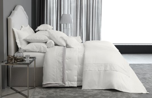 Almofada Romanzini com Recheio 600 Fios Trussardi Branco 30X40 cm