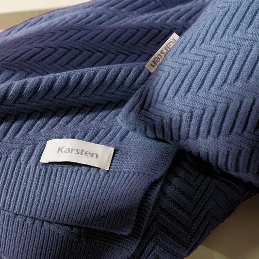 Almofada Salina Tricot Karsten 45x45cm Naval