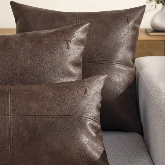 Almofada Silviero Couro Trussardi Marrom 45 x 45 cm