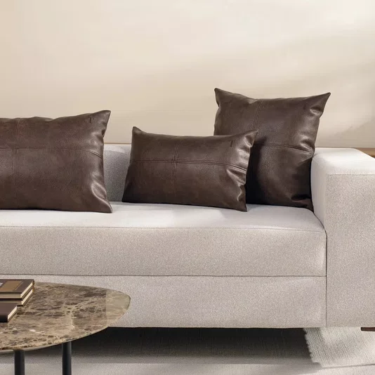 Almofada Silviero Couro Trussardi Marrom 45 x 45 cm