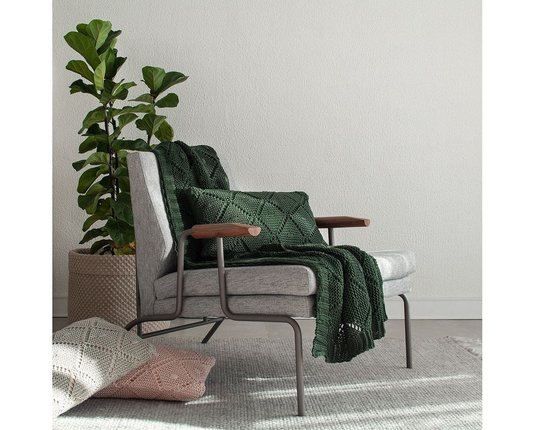 Almofada Tricot Ella Buddemyer Verde 30 x 50cm 