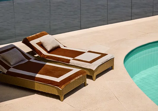 Almofada Trussardi + Lenny Niemeyer Moldura Bege e Marrom