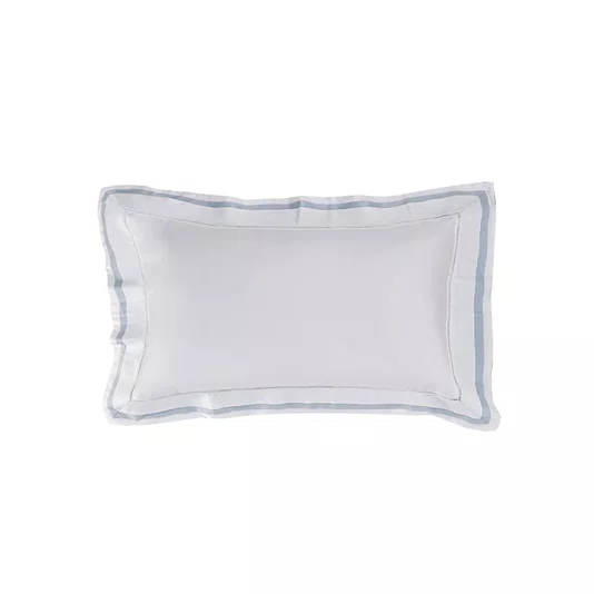 Almofada Valverde 300 Fios Trussardi Branco e Azul 35cm x 70cm