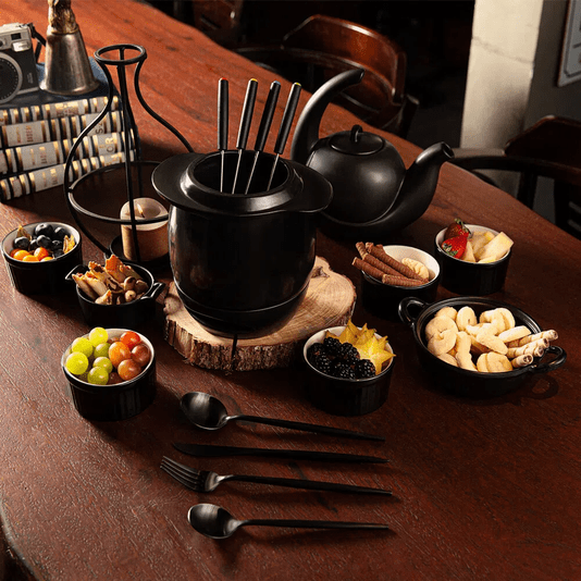 Aparelho de Fondue 9 Peças Linea Nanquim Oxford Preto