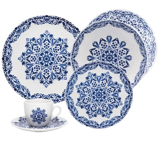 Aparelho de Jantar 30 Peças Blue Indian Oxford 