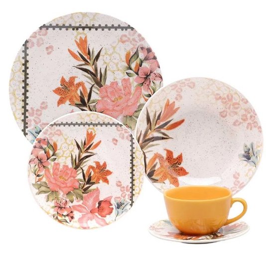 Aparelho de Jantar 30 Peças Buquê Tropical Oxford
