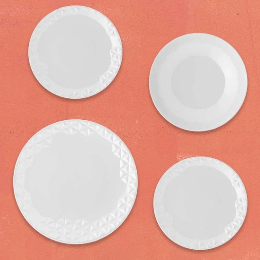 Aparelho de Jantar 30 Peças Mia Pérola Oxford Branco