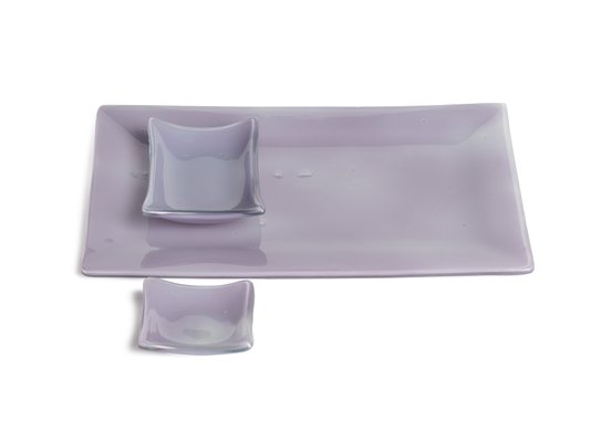 Apoio De Hashi Em Vidro Lavanda 4 x 4 cm