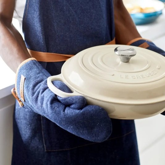 Avental Do Cheff Jeans Le Creuset Dark Blue Denin