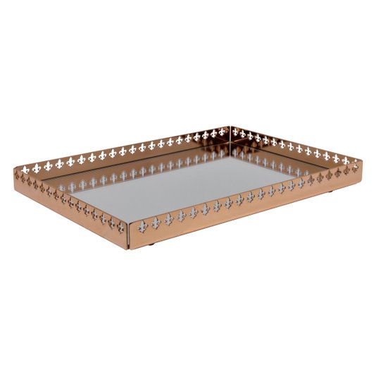 Bandeja Bar em Cobre Flor de Lis Média Shefield Plate