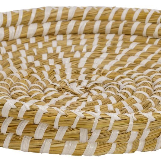 Bandeja com Alça de Fibra Natural Antica 
