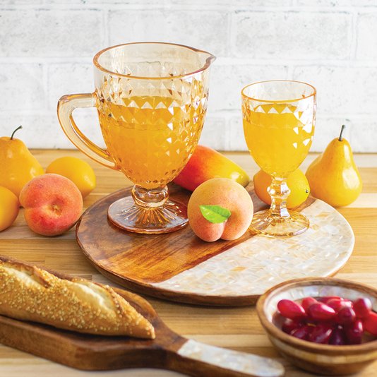 Bandeja de Madeira Redonda Mango Natural Bon Gourmet 32cm