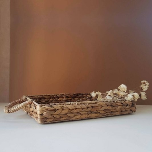 Bandeja em Palha Natural Khulna KZ Home Stock 25x40cm