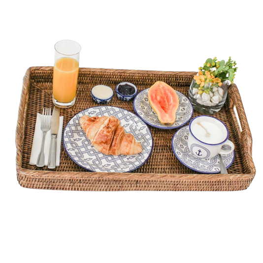 Bandeja em Rattan Sunrise Natural Home 52 x 34 cm