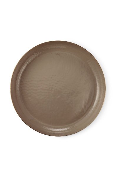 Bandeja Esmaltada Blushing Birds Pip Studio Cáqui e Dourada 50 cm