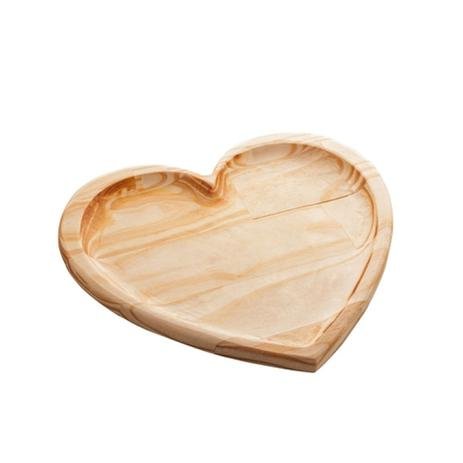 Bandeja Madeira Pinus Coração Woodart 30x27 cm