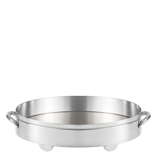 Bandeja Oval Bloom St. James Prata 33 x 20 cm