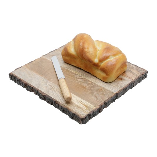 Bandeja Quadrada de Madeira Com Suporte Bon Gourmet 32 cm