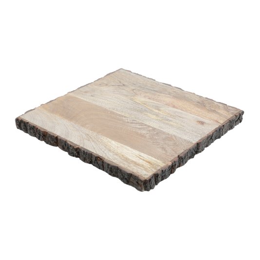 Bandeja Quadrada de Madeira Com Suporte Bon Gourmet 32 cm