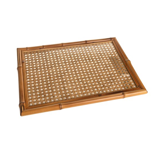 Bandeja Reta Bambu Sweet Home Decor