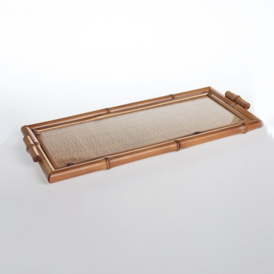 Bandeja Reta em Bambu Sweet Home Decor
