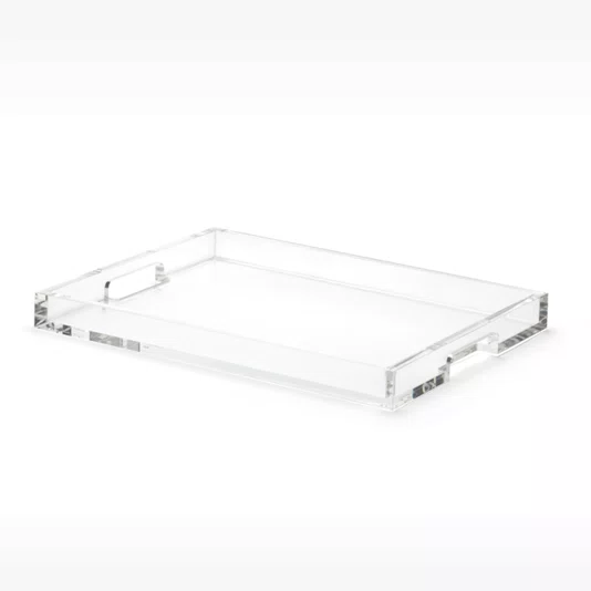 Bandeja Retangular em Acrílico com Pegador 42 x 33 cm